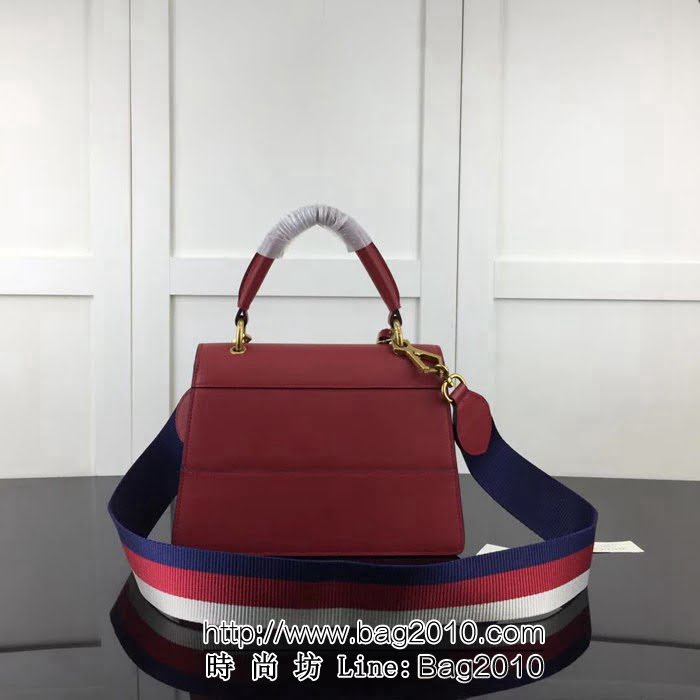 GUCCI古馳原單 新款專櫃品質高仿原單質量實物實拍476541全皮 大紅手提包 波士頓包 HY1290